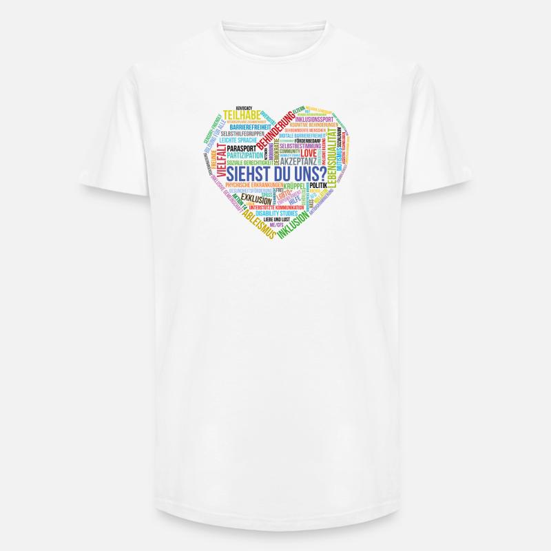 Siehst Du Uns Vielfalt Herz - Long Fit Männer T-Shirt - Weiß