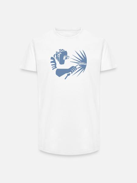 Minimalist Welder Silhouette Industrial - Long Fit Men's T-Shirt - white