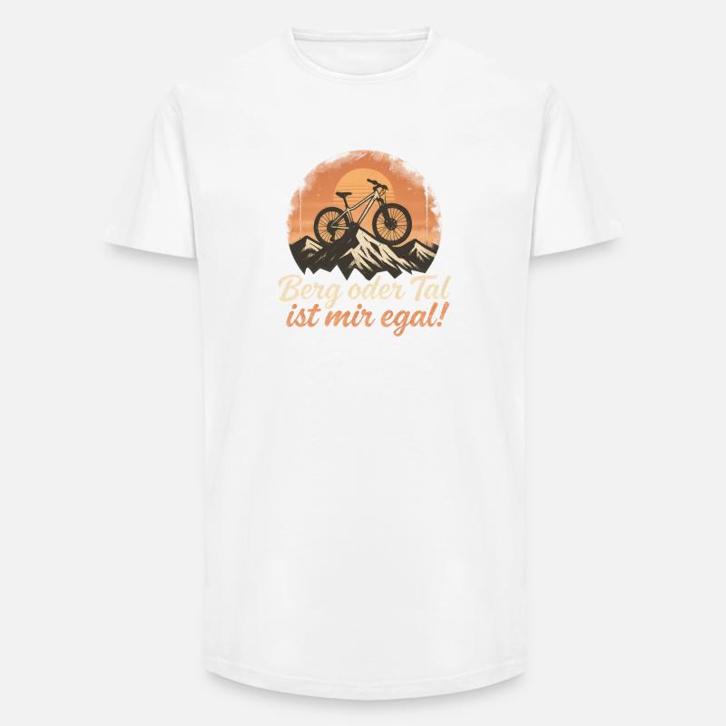 Berg oder Tal Mountainbike Radfahrer  - Long Fit Männer T-Shirt - Weiß
