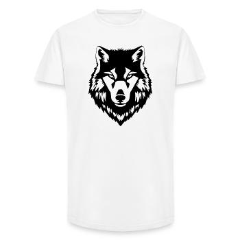 Wolf Wolves T-shirt Gift - Long Fit Men's T-Shirt - white - Front - AI Model Male 185 light (185cm)