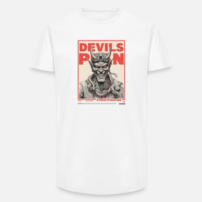 Devils Plan - Long Fit Männer T-Shirt - Weiß