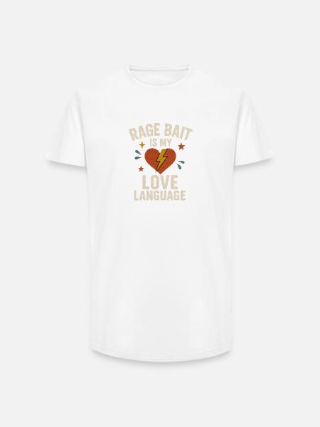 Rage Bait Love Language, Funny Saying - Long Fit Men's T-Shirt - white