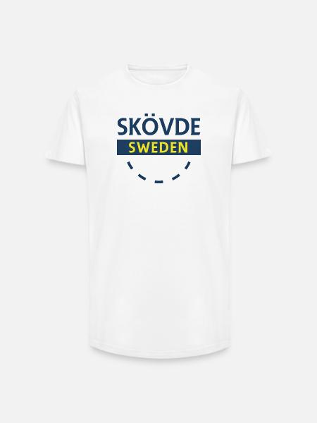 Skövde Sweden Sign Design - T-shirt coupe longue homme - blanc