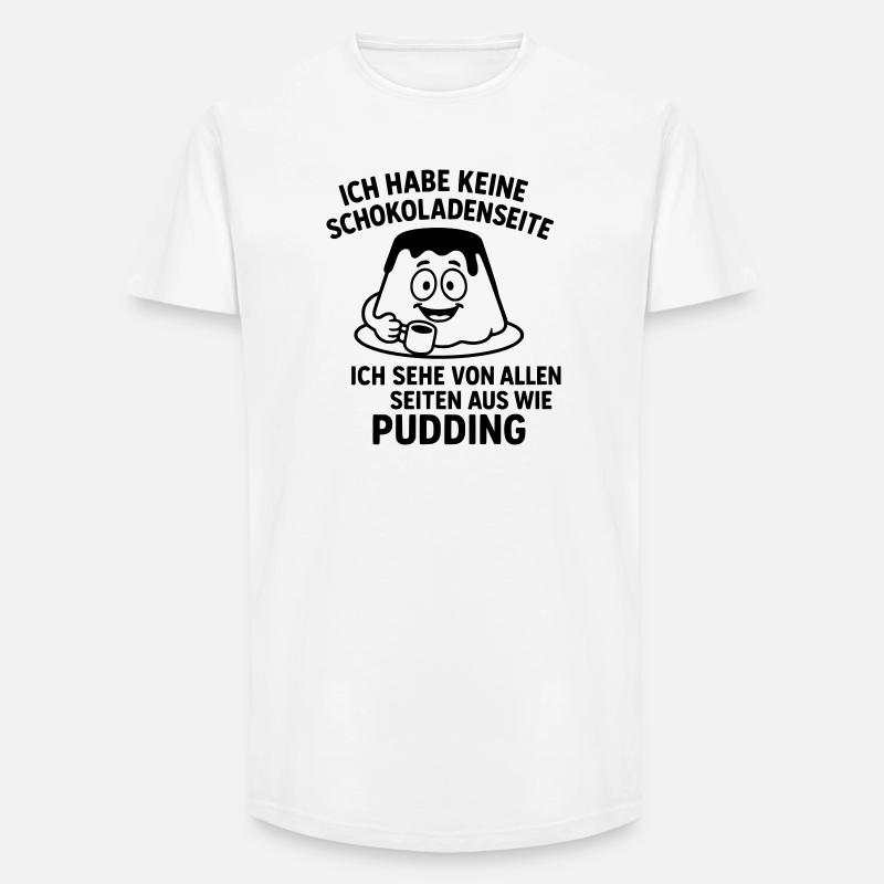 pudding schokoladenseite - Long Fit Männer T-Shirt - Weiß