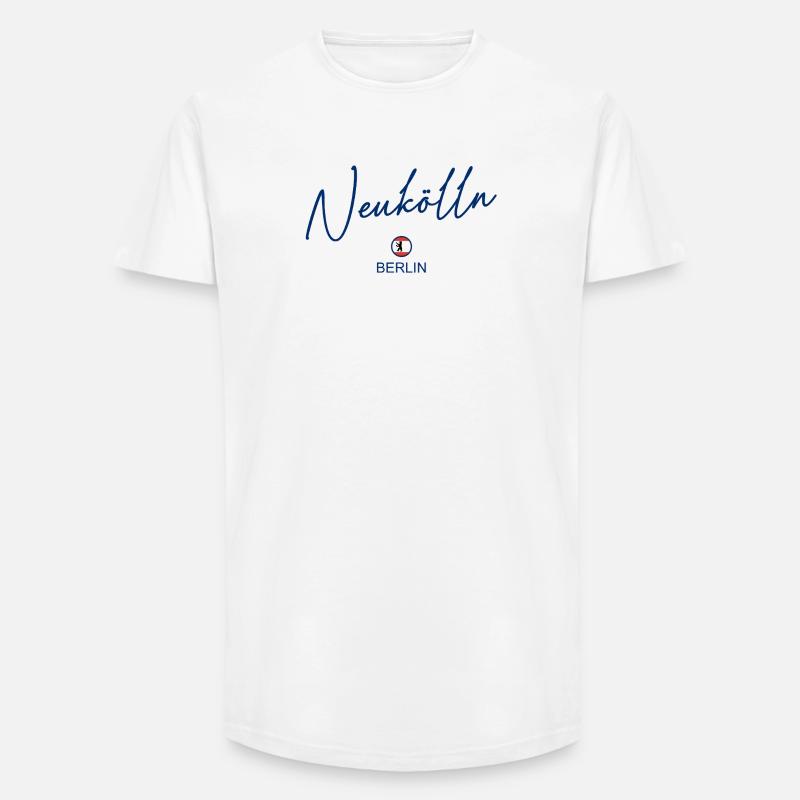Neukölln - Berlin Flagge - Berliner Bär - Long Fit Männer T-Shirt - Weiß