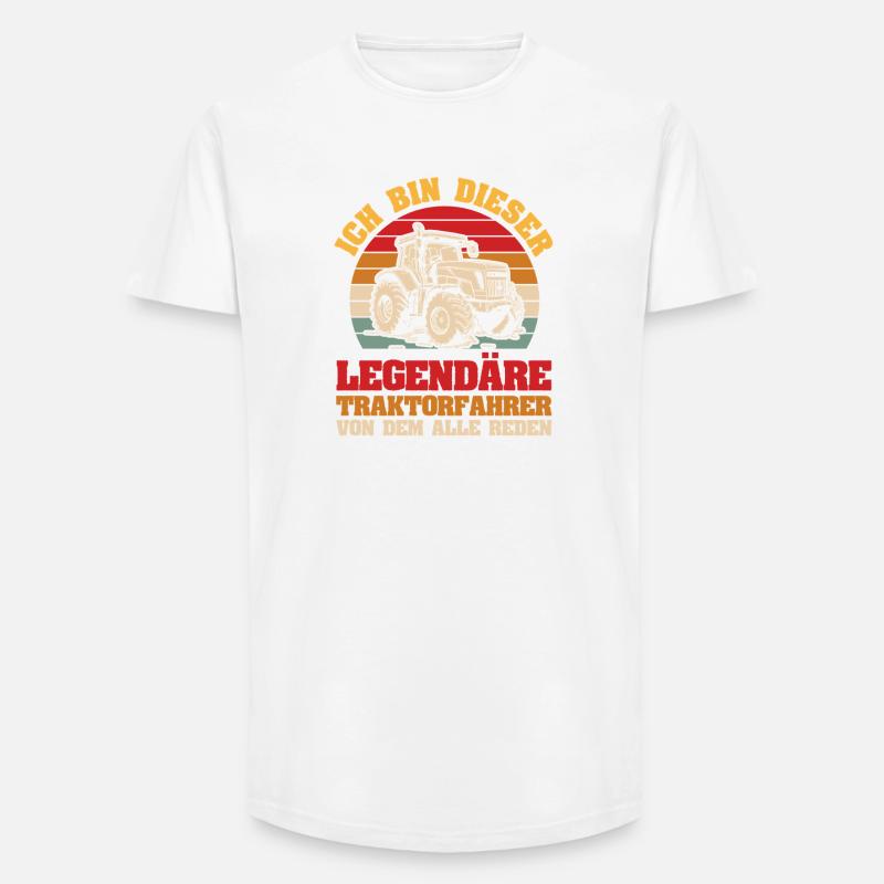 Landwirt Bauernhof Farmer Bauer Traktor - Long Fit Männer T-Shirt - Weiß