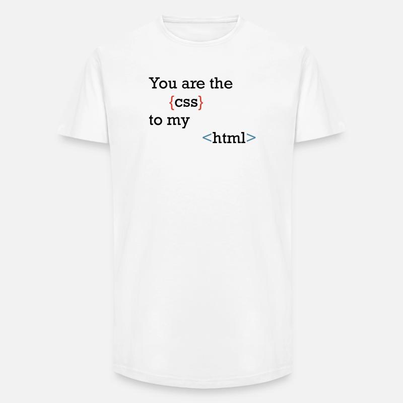 CodeSymbolik Geschweifte und Winkel - Long Fit Männer T-Shirt - Weiß