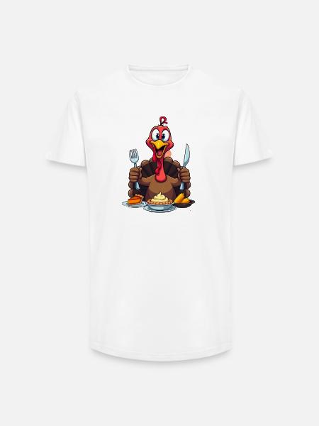 Thanksgiving Funny Thanksgiving Turkey - Long Fit Men's T-Shirt - white