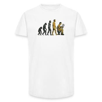 Evolution to Toilet Man Grunge Funny - Long Fit Men's T-Shirt - white - Front - AI Model Male 185 light (185cm)