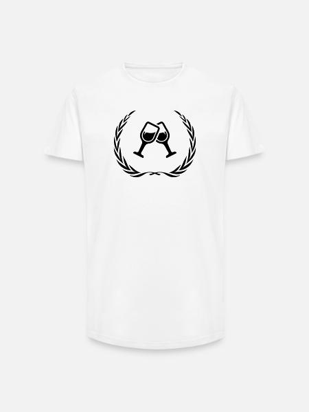 Wine Glasses Wreath - Long Fit Men's T-Shirt - white