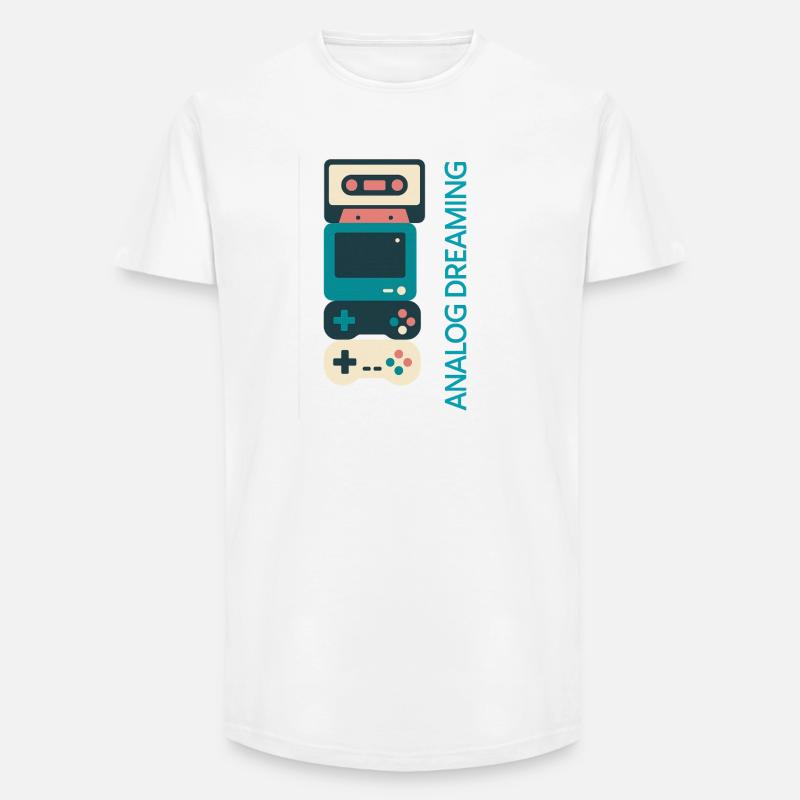 Analog Dreaming Console Stack - Long Fit Men's T-Shirt - white