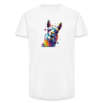 Llama Color Explosion - Long Fit Men's T-Shirt - white - Front - AI Model Male 185 light (185cm)