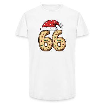 66 Number Biscuit Christmas - Long Fit Men's T-Shirt - white - Front - AI Model Male 185 light (185cm)