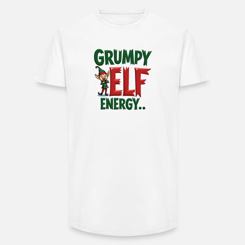 Grumpy Elf Energy Grumpy Imp - Long Fit Men's T-Shirt - white