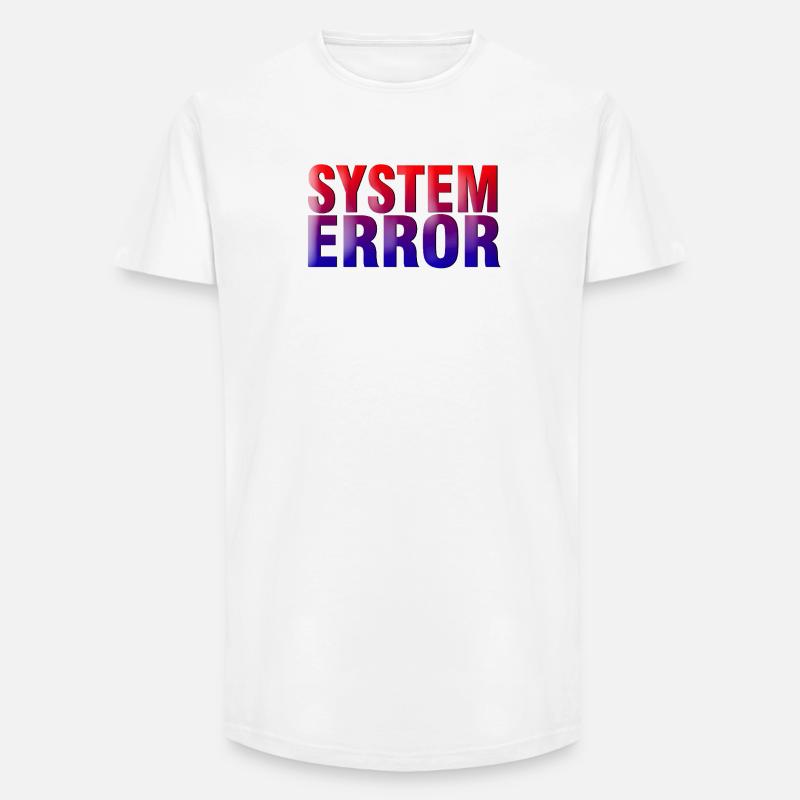Systemfehler Gradient Typo - Long Fit Männer T-Shirt - Weiß