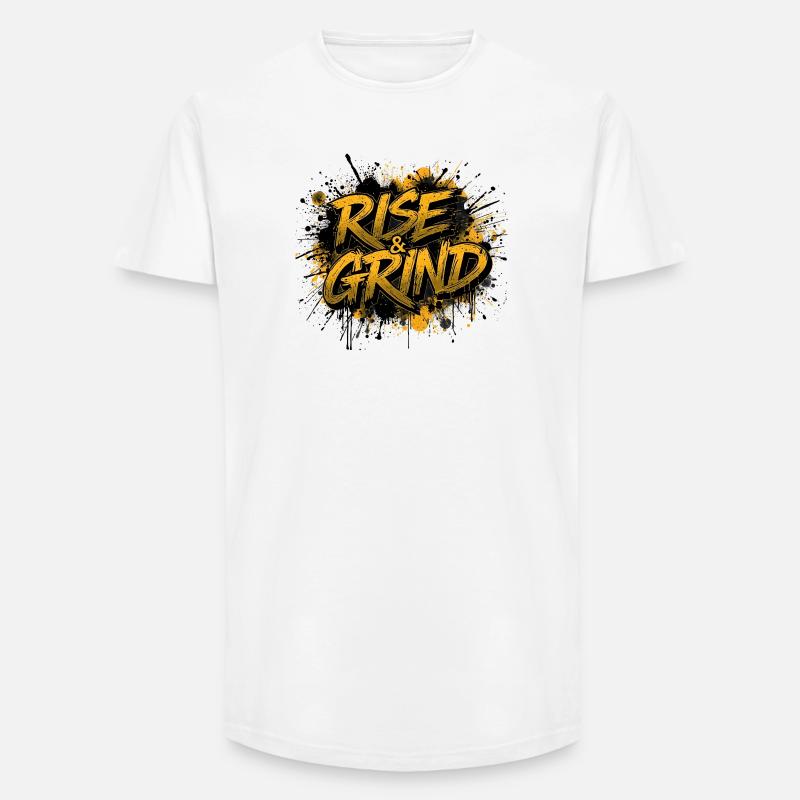 Rise & Grind Graffiti - Long Fit Männer T-Shirt - Weiß