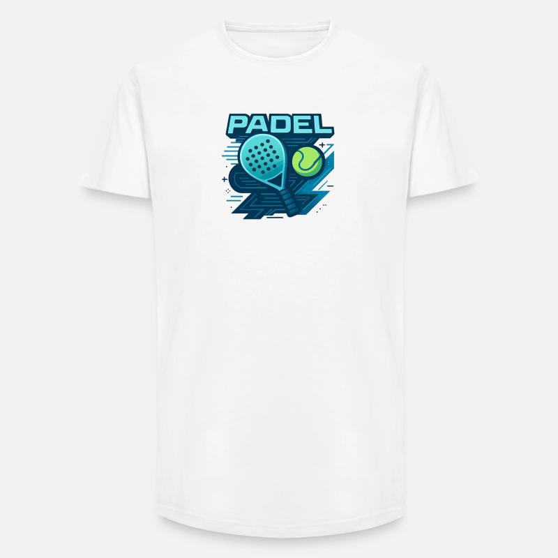 Padel Logo Schläger Ball Dynamik - Long Fit Männer T-Shirt - Weiß