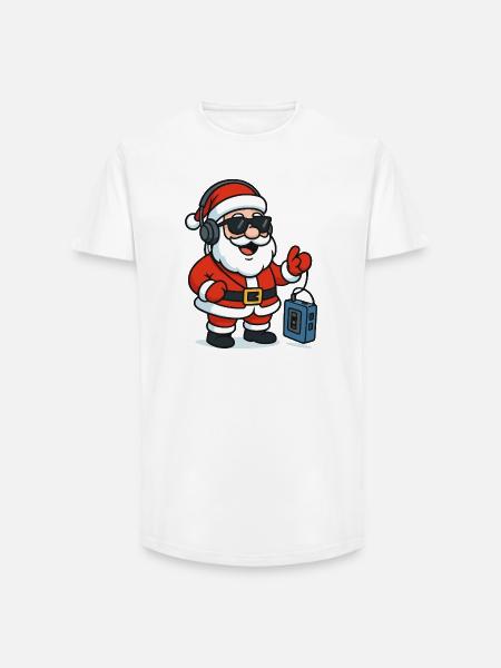 Weihnachts-DJ Santa Groove - Long Fit Männer T-Shirt - Weiß