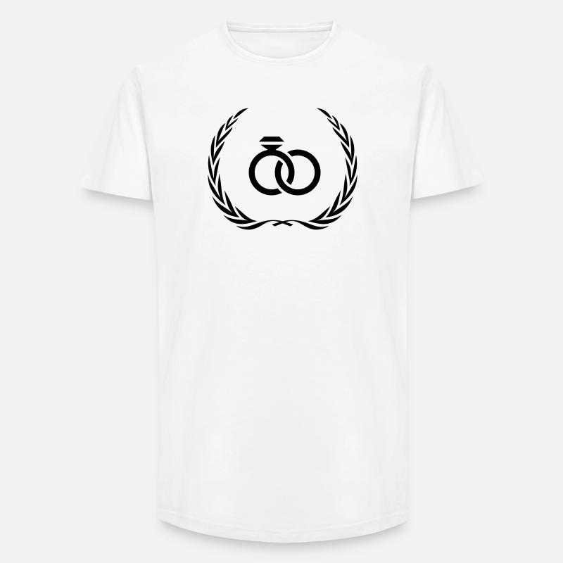 Eheringe Ring Hochzeit - Long Fit Männer T-Shirt - Weiß