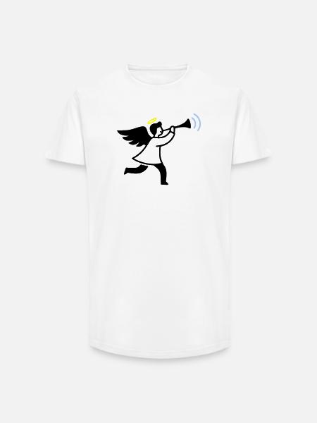 Engel mit Trompete - Long Fit Männer T-Shirt - Weiß