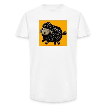 Black Sheep - Long Fit Men's T-Shirt - white - Front - AI Model Male 185 light (185cm)