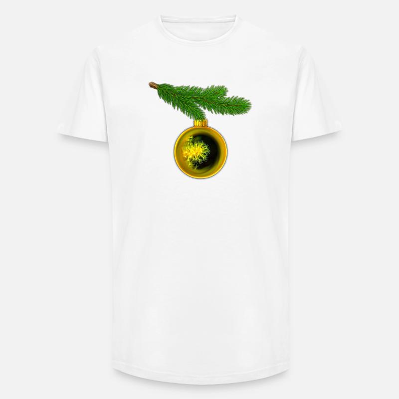 Weihnachtskugel mit Krustenanemonen am Tannenzweig - Long Fit Männer T-Shirt - Weiß