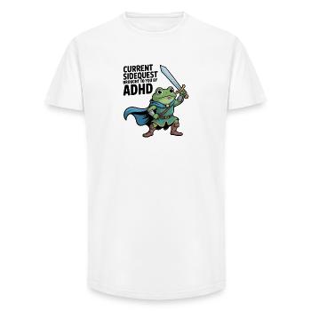 Current Sidequest is brought to you by ADHD  - Long Fit Men's T-Shirt - white - Front - AI Model Male 185 light (185cm)