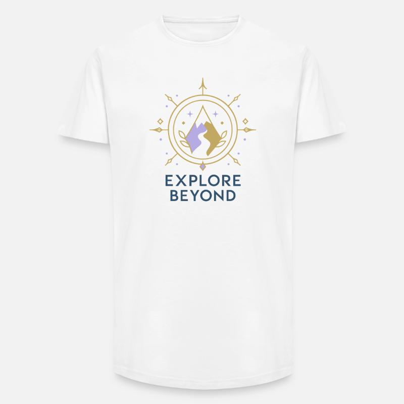 Explore Beyond Compass - Long Fit Men's T-Shirt - white