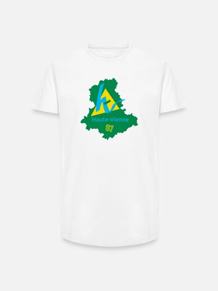 Haute-vienne 87 - T-shirt coupe longue homme - blanc