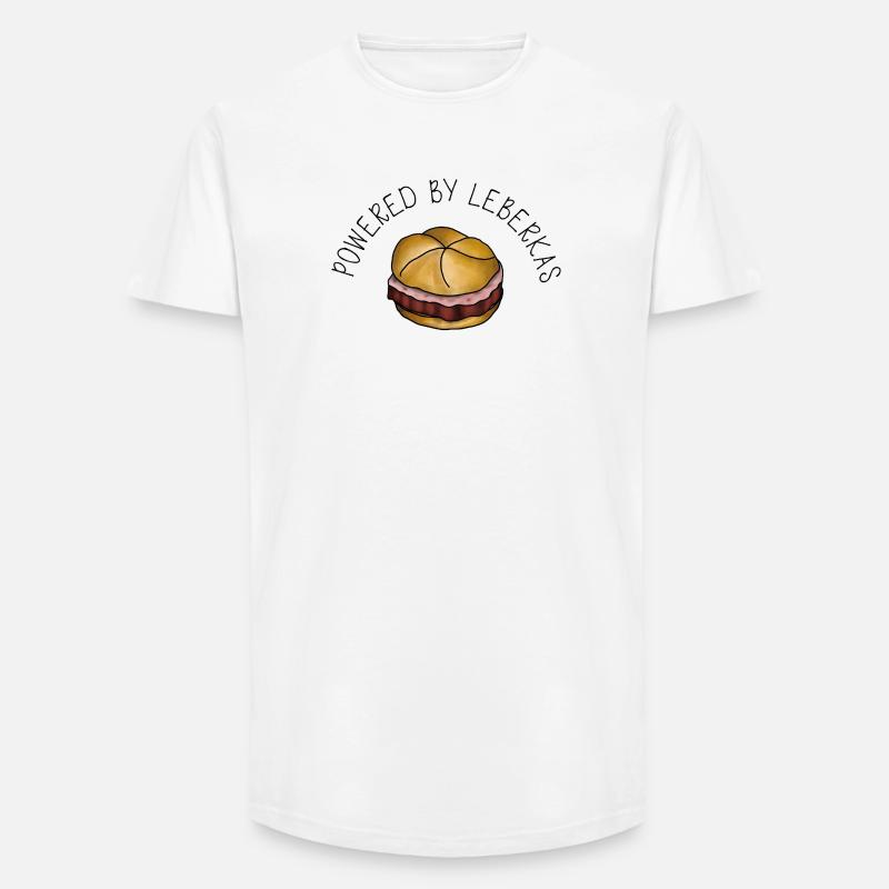 Powered by Leberkas – Leberkäse Spruch - Long Fit Men's T-Shirt - white