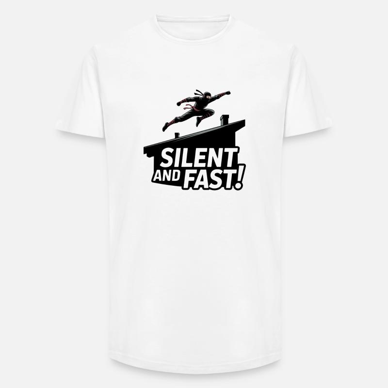 Silent Ninja Dachsprung - Long Fit Männer T-Shirt - Weiß