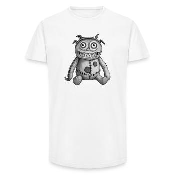 MONSTER DOLL #7 [Black & White] - Long Fit Men's T-Shirt - white - Front - AI Model Male 185 light (185cm)