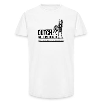Berger hollandais - Dutchie - T-shirt coupe longue homme - blanc - Devant - AI Model Male 185 light (185cm)