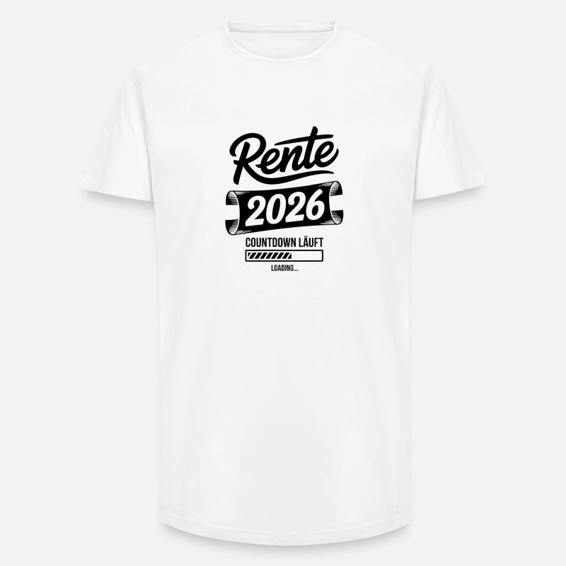 Rente 2026 Countdown Grafik - Long Fit Männer T-Shirt - Weiß