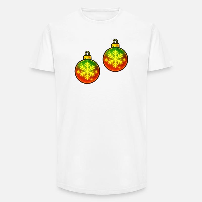 Weihnachtskugel Schneeflocke Ornament Kugel - Long Fit Männer T-Shirt - Weiß