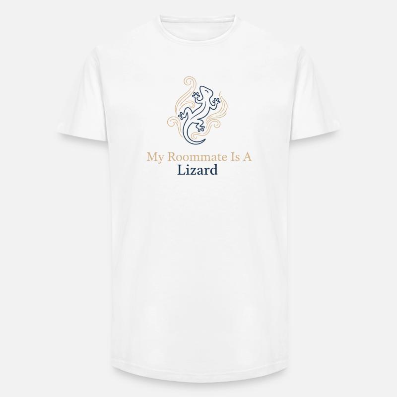 Mein Mitbewohner ist eine Echse - Long Fit Männer T-Shirt - Weiß