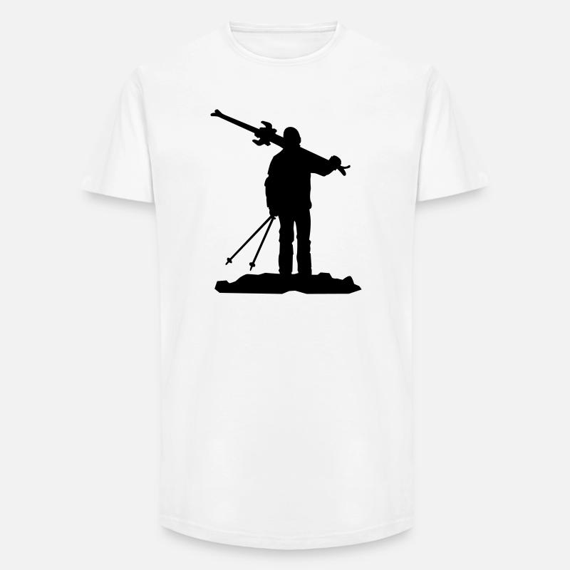 Ski - Long Fit Männer T-Shirt - Weiß