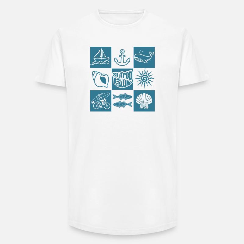 Rufe der ozeanischen nautischen Muster - Long Fit Männer T-Shirt - Weiß