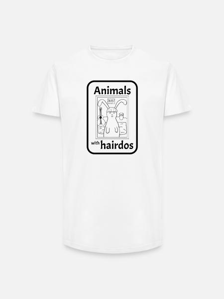Bunny with hairstyle - Long Fit Men's T-Shirt - white