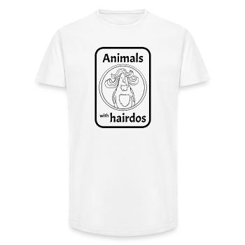 Perroquet avec coiffure - T-shirt coupe longue homme - blanc - Devant - AI Model Male 185 light (185cm)
