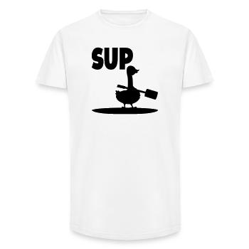 Sports nautiques SUP Goose Pagayage - T-shirt coupe longue homme - blanc - Devant - AI Model Male 185 light (185cm)