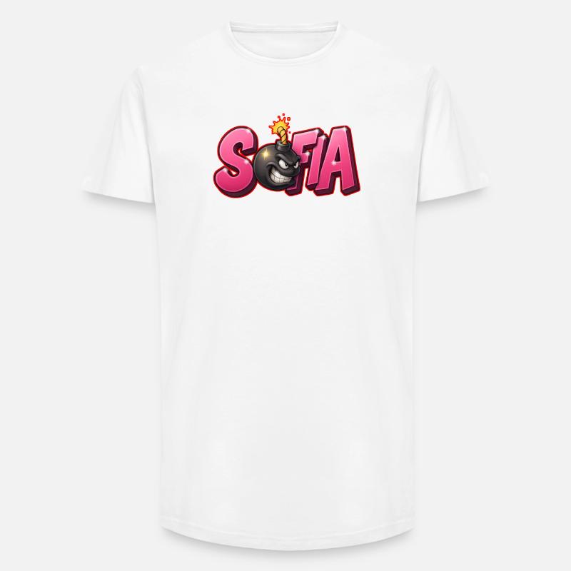 Sofia Graffiti Name Bomb Graffité 3D - T-shirt coupe longue homme - blanc