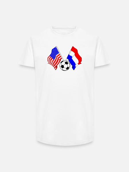Football Netherlands vs USA - Long Fit Men's T-Shirt - white