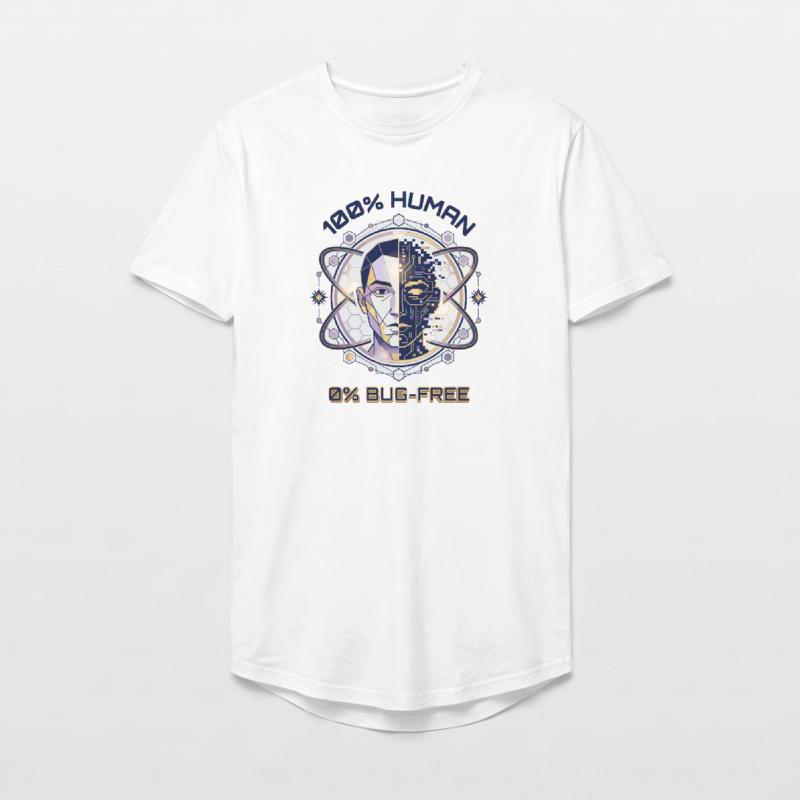 Code de bug humain T-shirt coupe longue homme