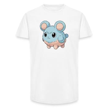 Fuwamaru - Long Fit Männer T-Shirt - Weiß - Vorne - AI Model Male 185 light (185cm)