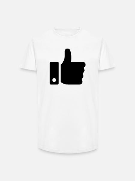 Like Hand, Ok Symbol - Long Fit Männer T-Shirt - Weiß