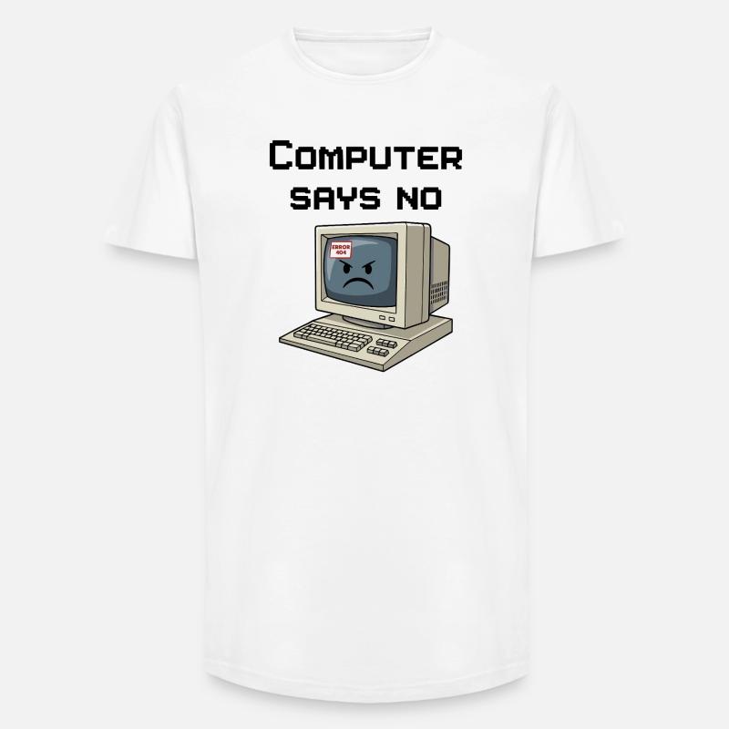 Retro Computer 404 Fehler - Long Fit Männer T-Shirt - Weiß