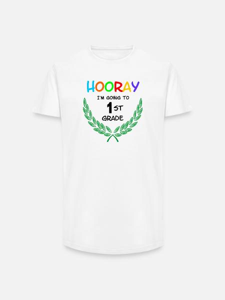 Hourra, je vais en CP ** - T-shirt coupe longue homme - blanc