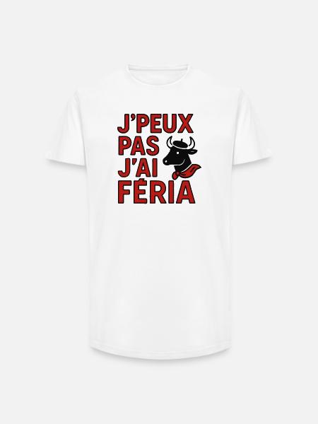I can't I feria - Long Fit Men's T-Shirt - white