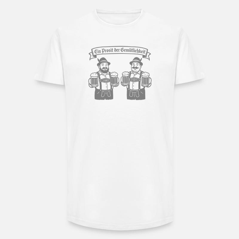 Bier männer - Ein Prosit der Gemütlichkeit - Long Fit Männer T-Shirt - Weiß